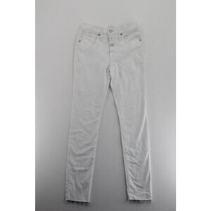 NWT Madewell Mid Rise Skinny white button fly jeans‎ womens 24 casual cottage